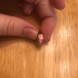 Chamilia Glass Pink and Gold iridescent Charm